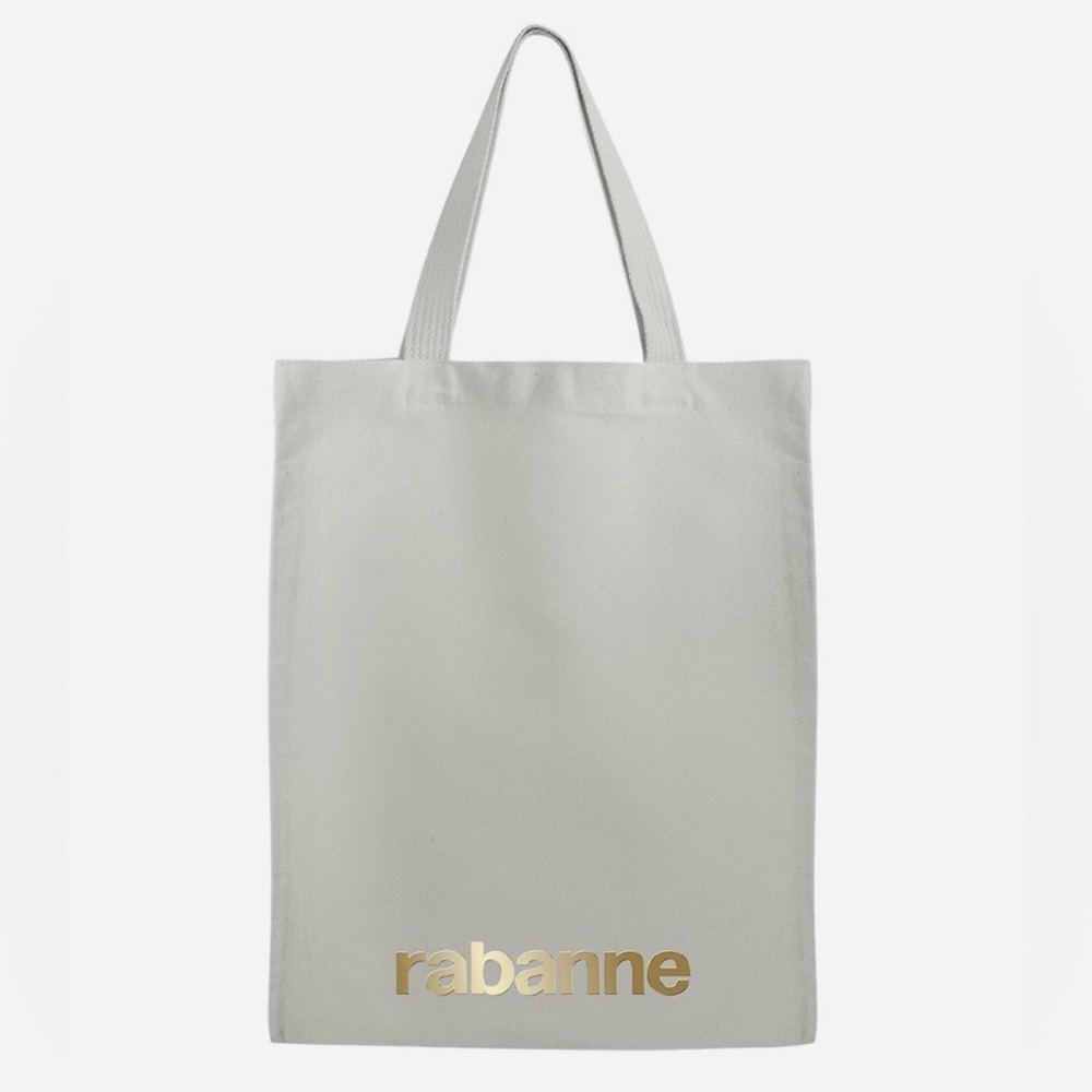 PACO RABANNE Gray Tote Shopper Fashion Bag w/ Gold LOGO - NEW & SEALED